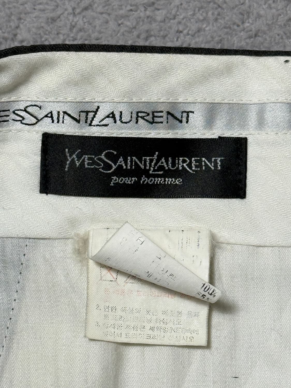 90s 빈티지 입생로랑 뿌르 옴므 투 턱 울 슬랙스 상품이미지3