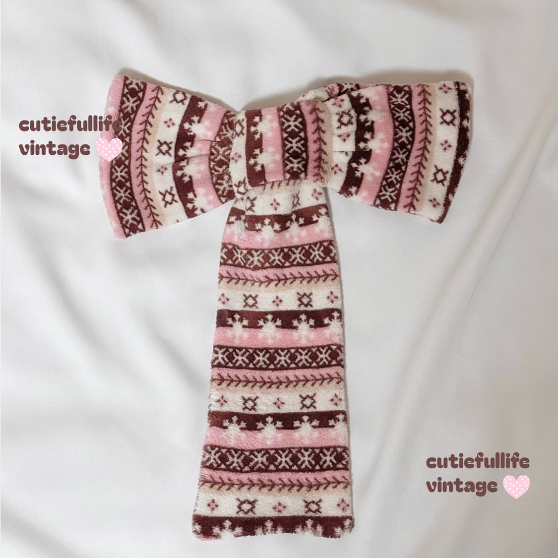 딸기초코딸기 노르딕 리본 목도리 히메갸루 라떼 상품이미지2