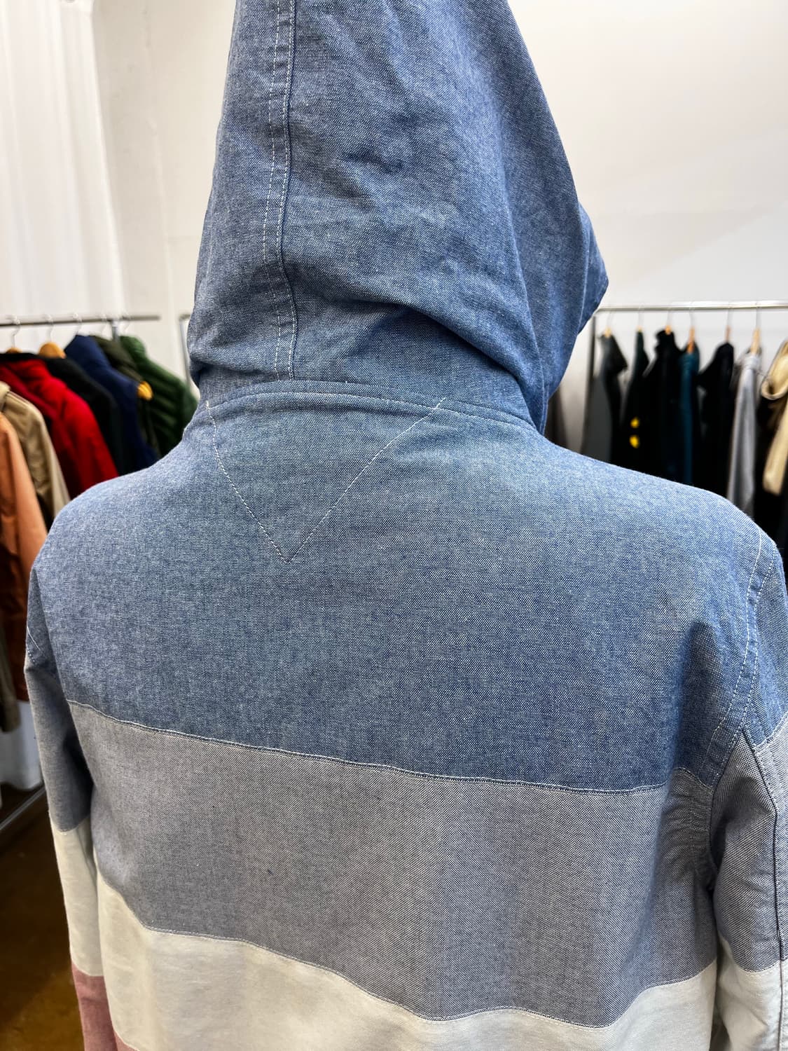 00's 타미 컬러 블락 후드 블루종 상품이미지6