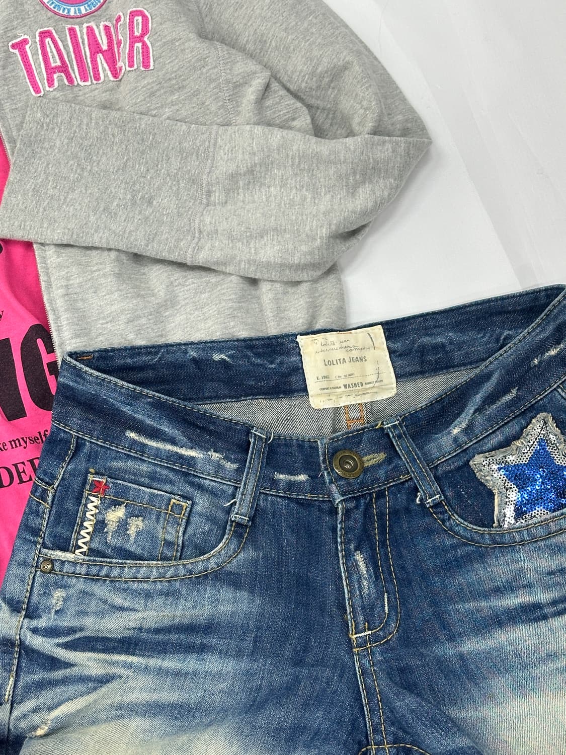 ⭐️팝갸루 데코라 코디세트⭐ 후드집업 큐빅 y2k 핫핑크 스팽글 숏팬츠 상품이미지2