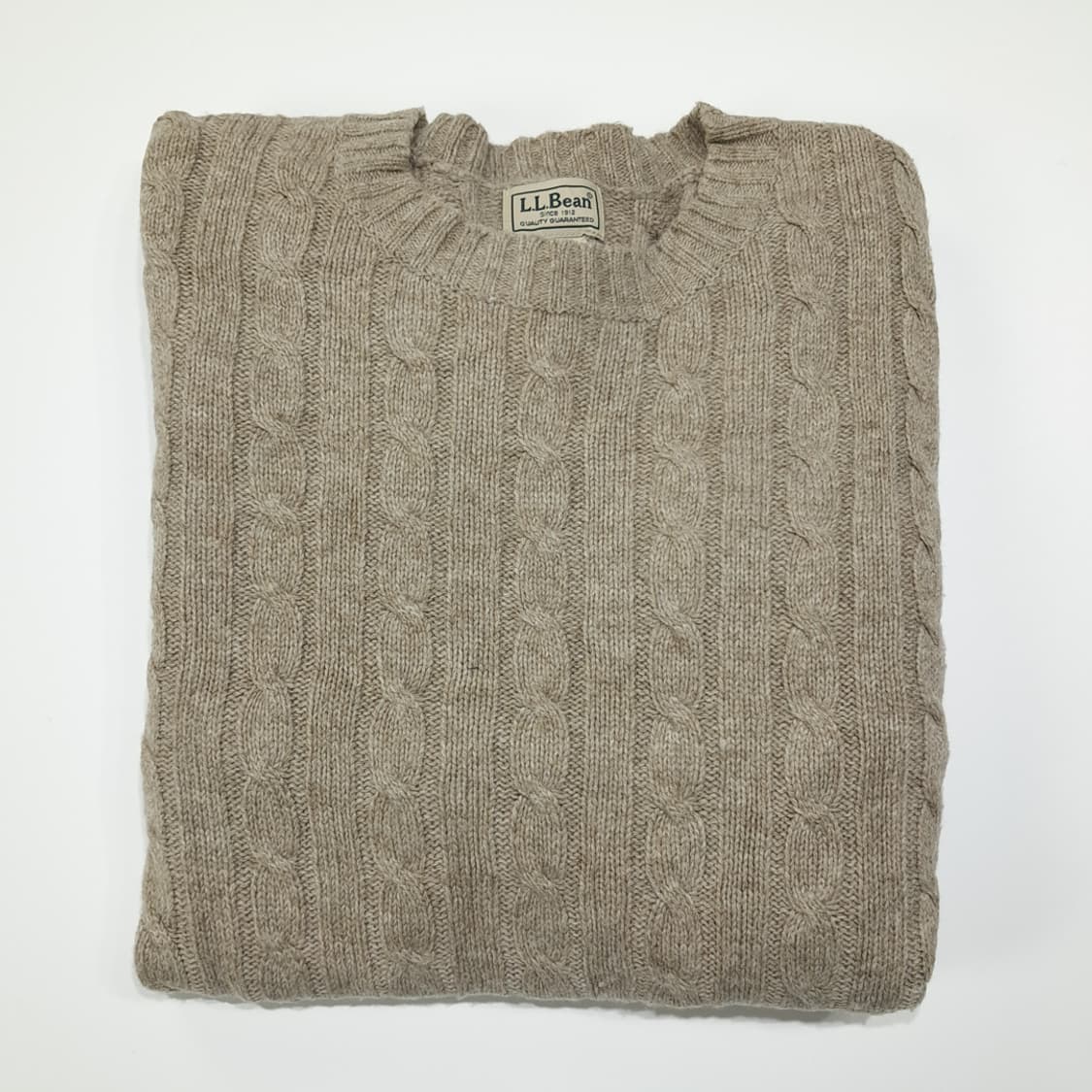 CL354 XL 엘엘빈 90s 울 케이블 오트밀베이지 니트 스웨터 상품이미지5
