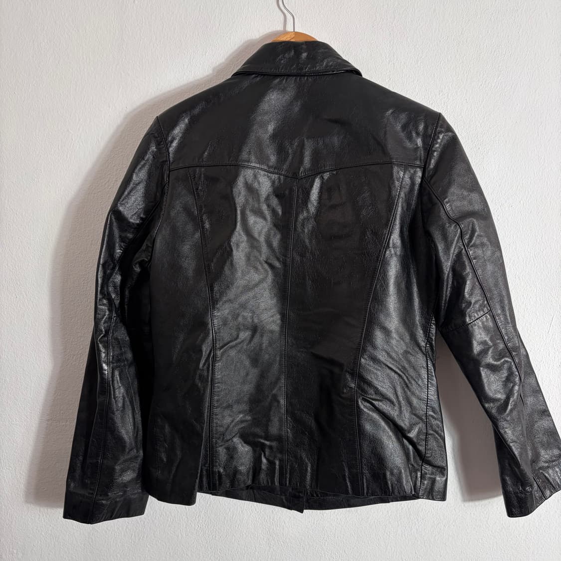 빈티지 블랙 소가죽 100% 여성 자켓(S) 상품이미지2