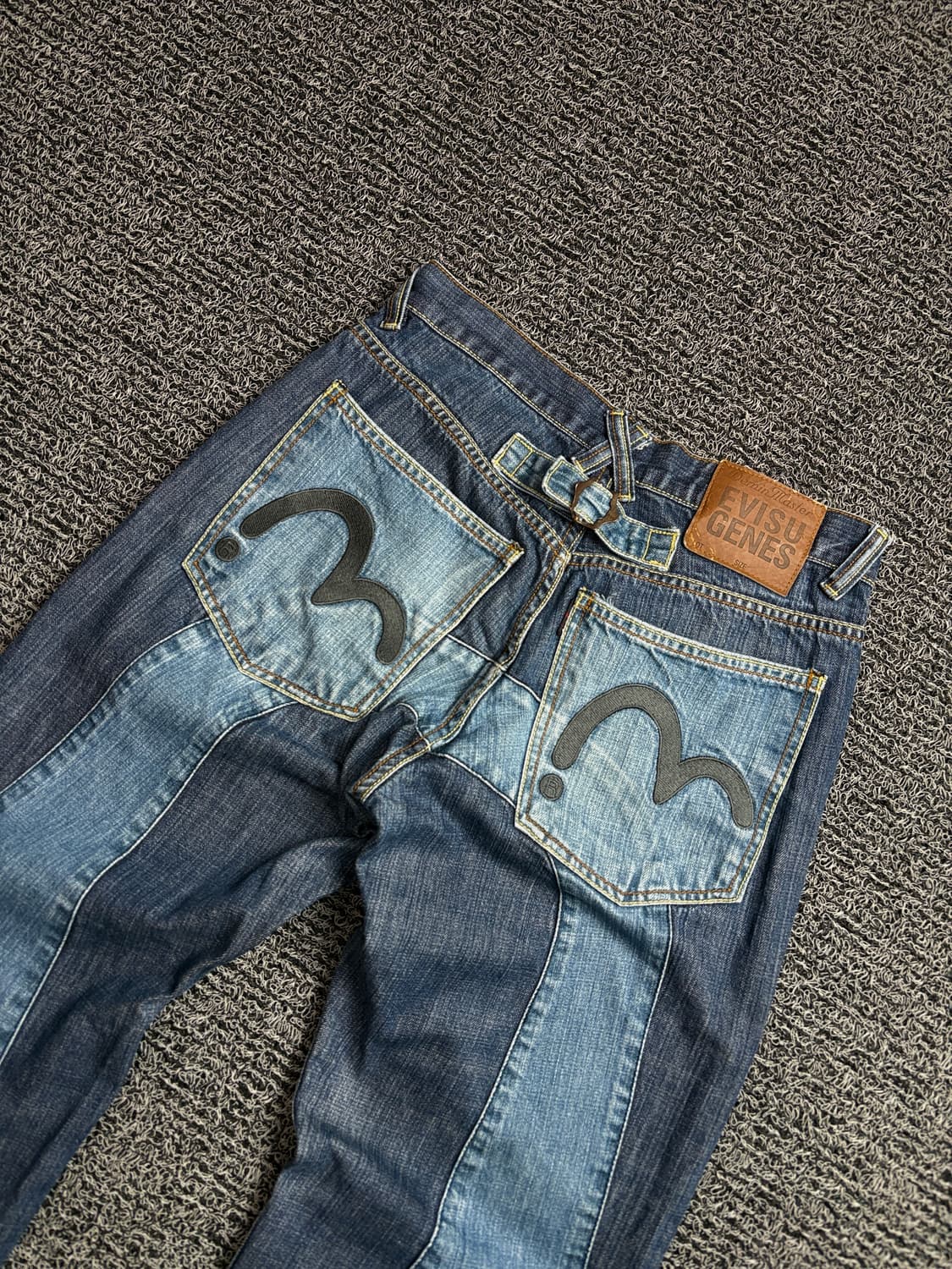 에비수 일판 og 패티워크드 신치백 데님 팬츠 2141 상품이미지5