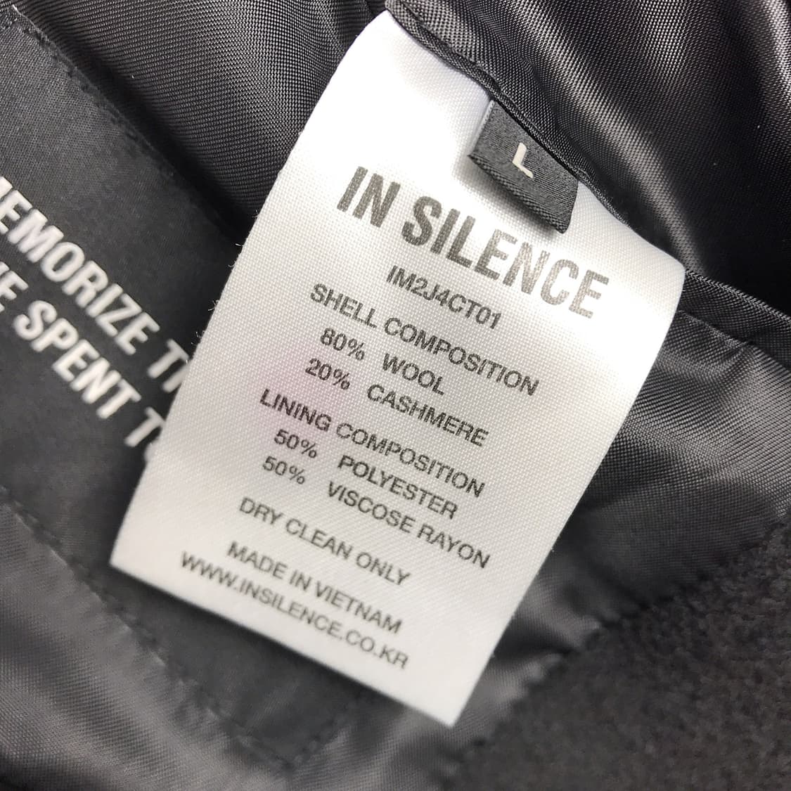 인사일런스 울 캐시미어 코트 남성L 상품이미지6