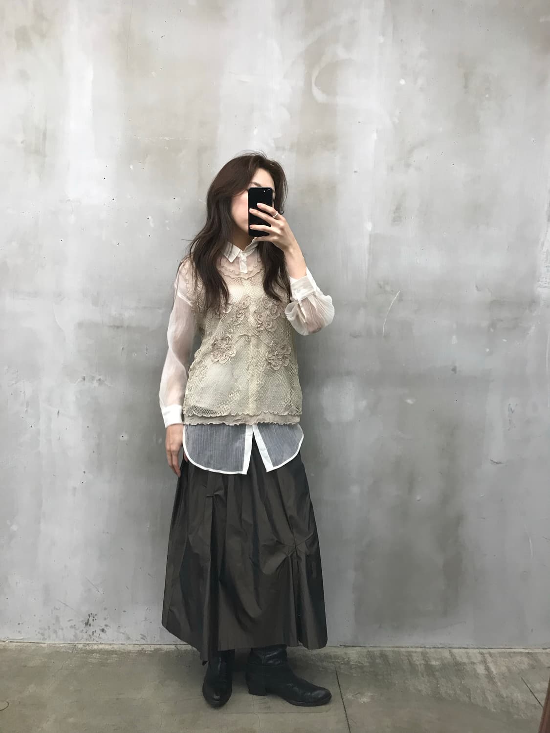 Vest*sheer shirt set 상품이미지5