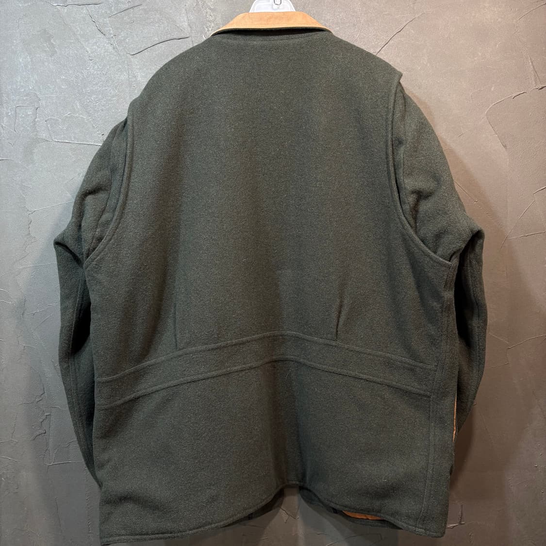 [L] WOOLRICH 울리치 베이지 카라 배색 카키 울 자켓 상품이미지5