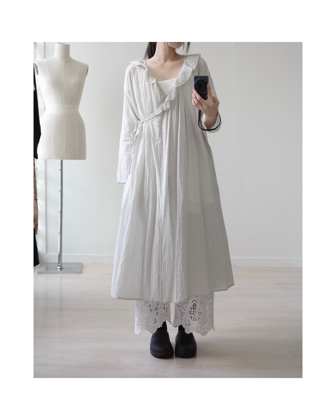  Samansa Mos2 ruffle collar smock dress 상품이미지1