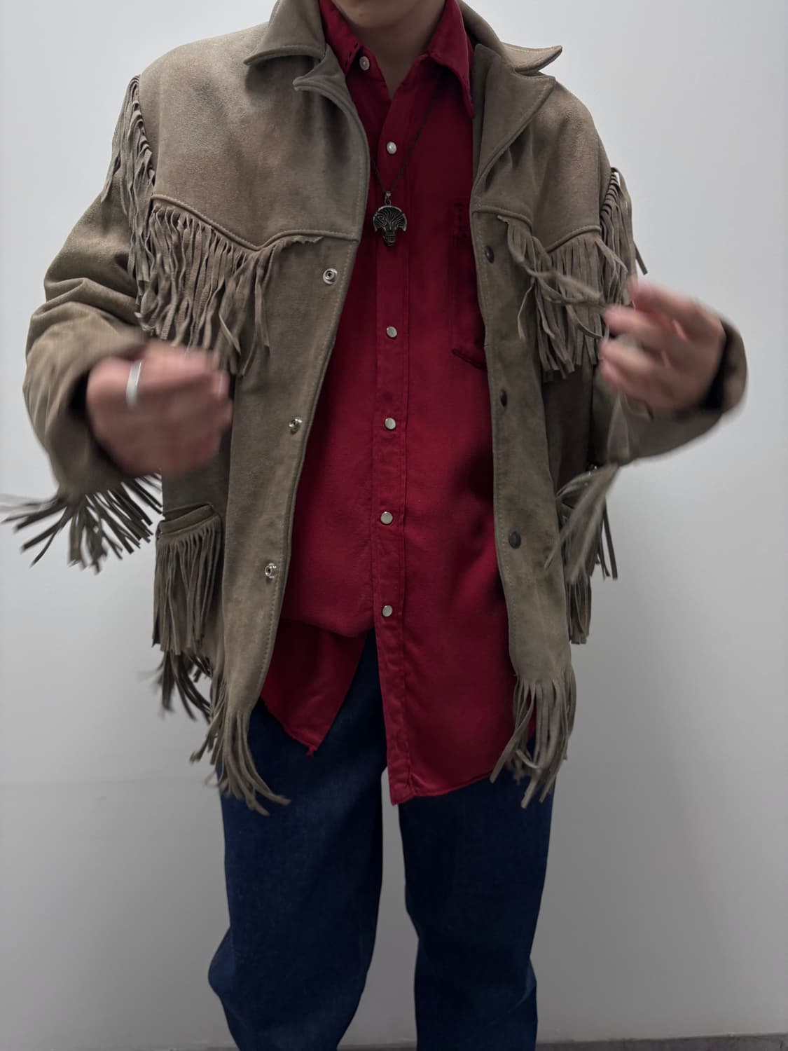 VTG 90s FRINGE WESTERN LEATHER JACKET 상품이미지1