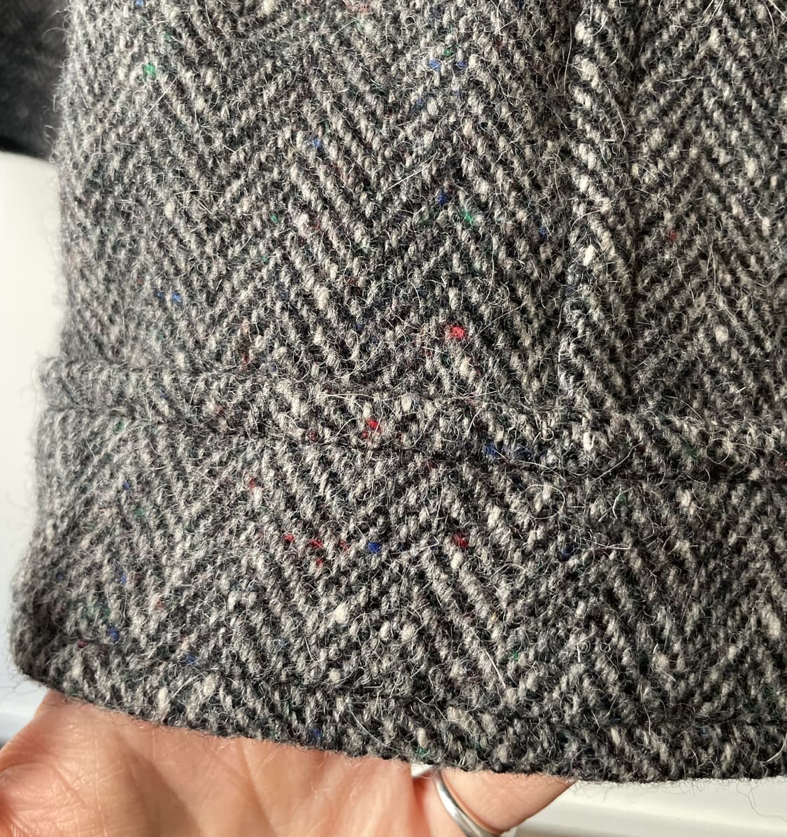 low rise herringbone heavy wool pants 상품이미지5