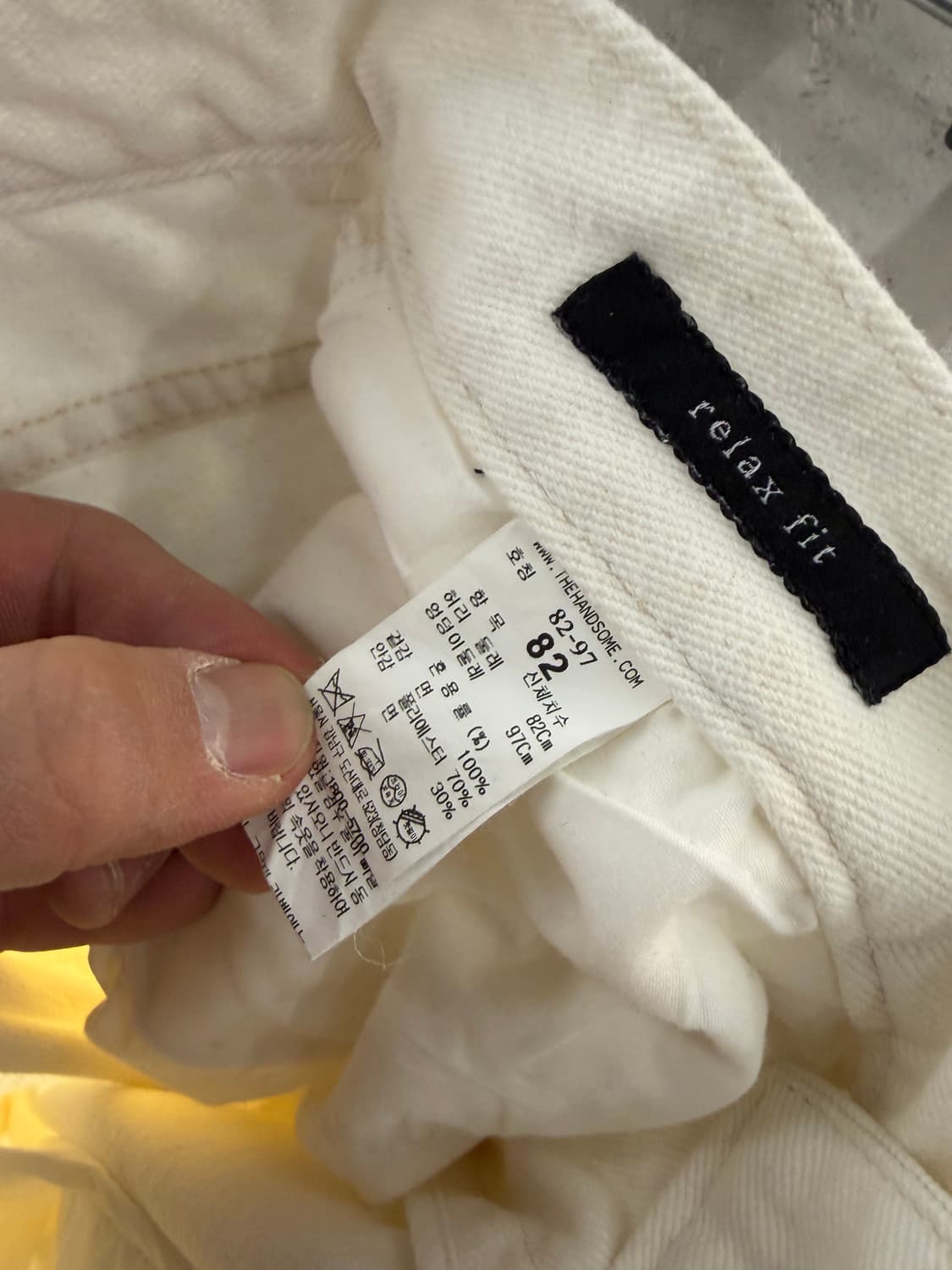 타임 옴므 팬츠 화이트 32 상품이미지5