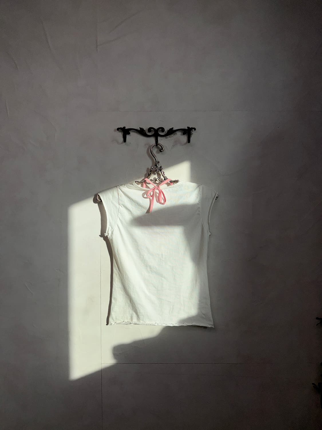 Pink brown lettering halter layer half t 상품이미지4