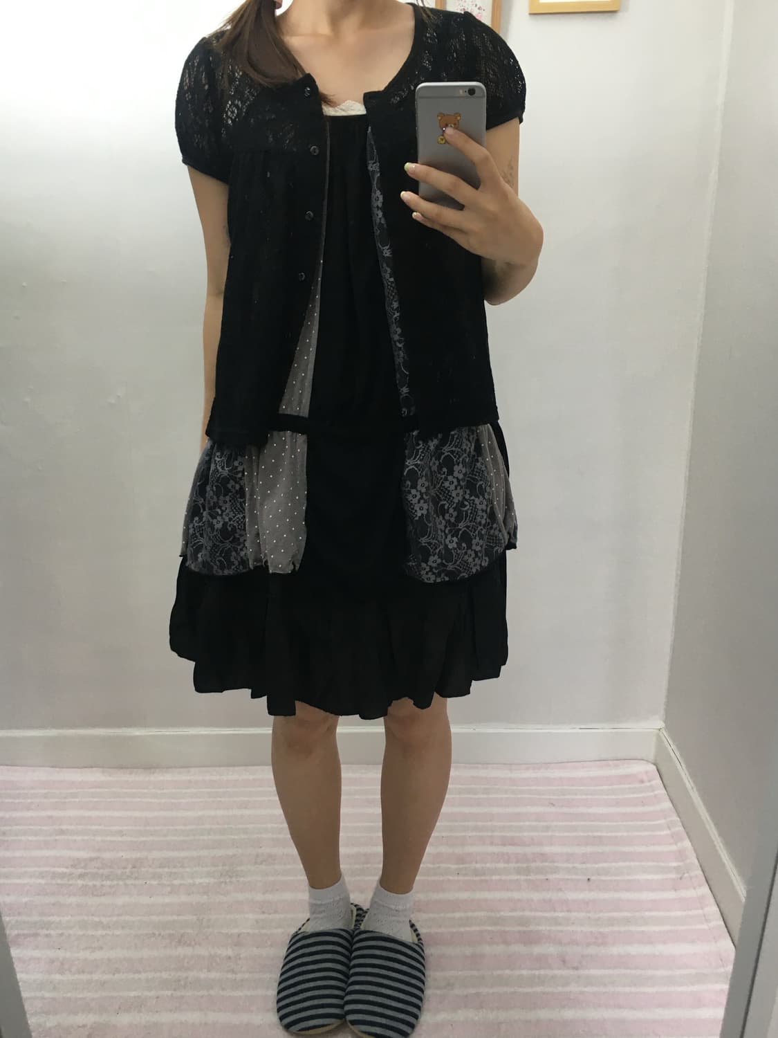 블랙 레이스 니트 가디건 상품이미지9