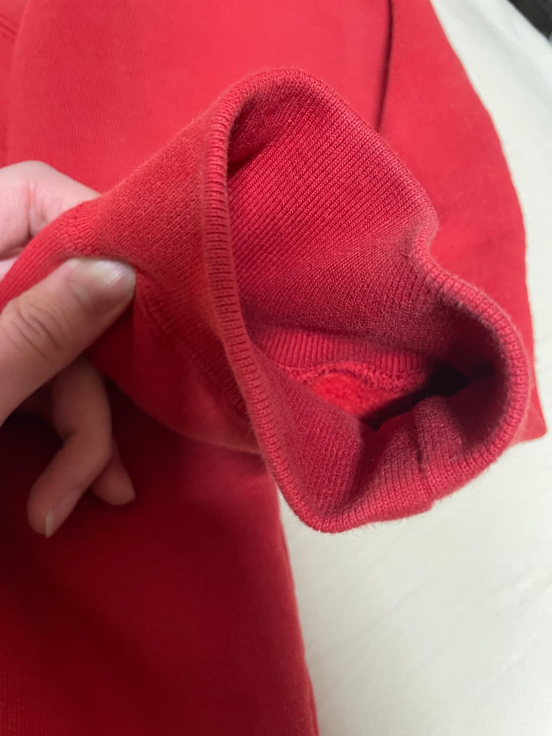 슈프림 레더 아플리케 집업 후드 스웨트셔츠 번트 레드 - 25SS 상품이미지3