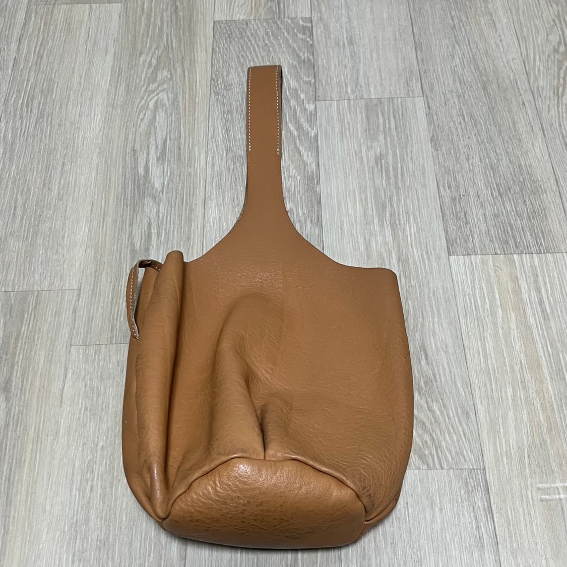 (OS) 천연가죽 100% 소가죽 공방 핸드메이드 카멜 클러치 토드백 상품이미지1