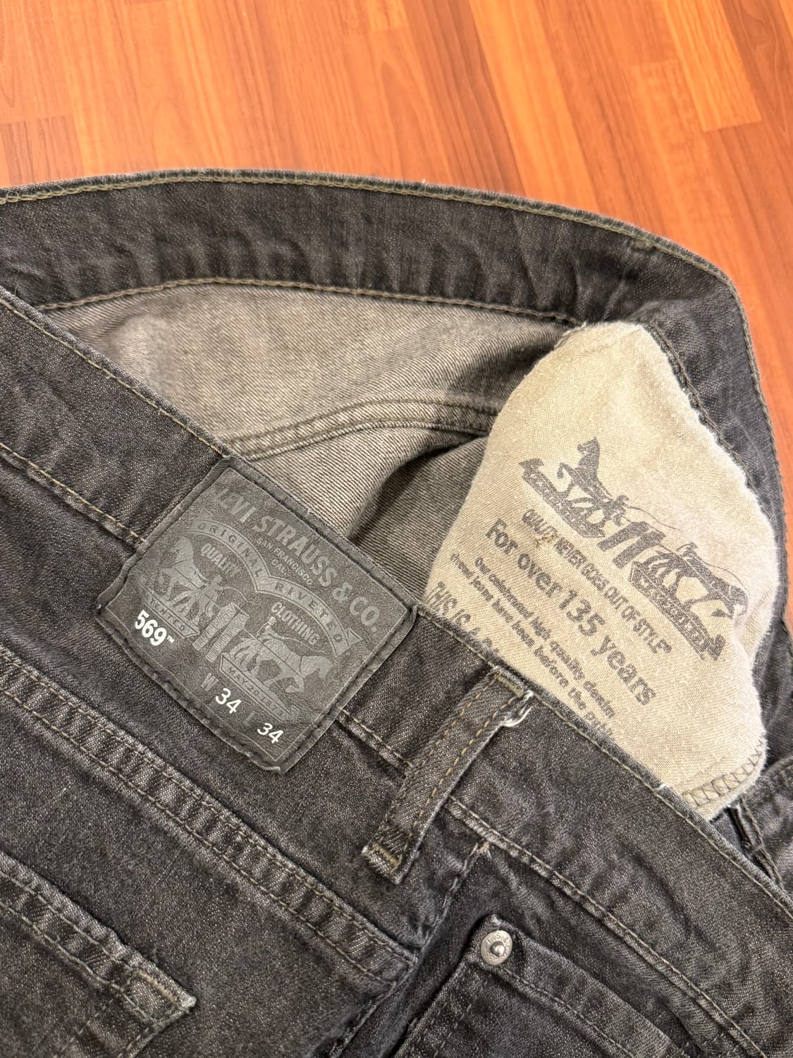 Levis 리바이스 569 흑청 데님 팬츠 (36inch) 상품이미지10