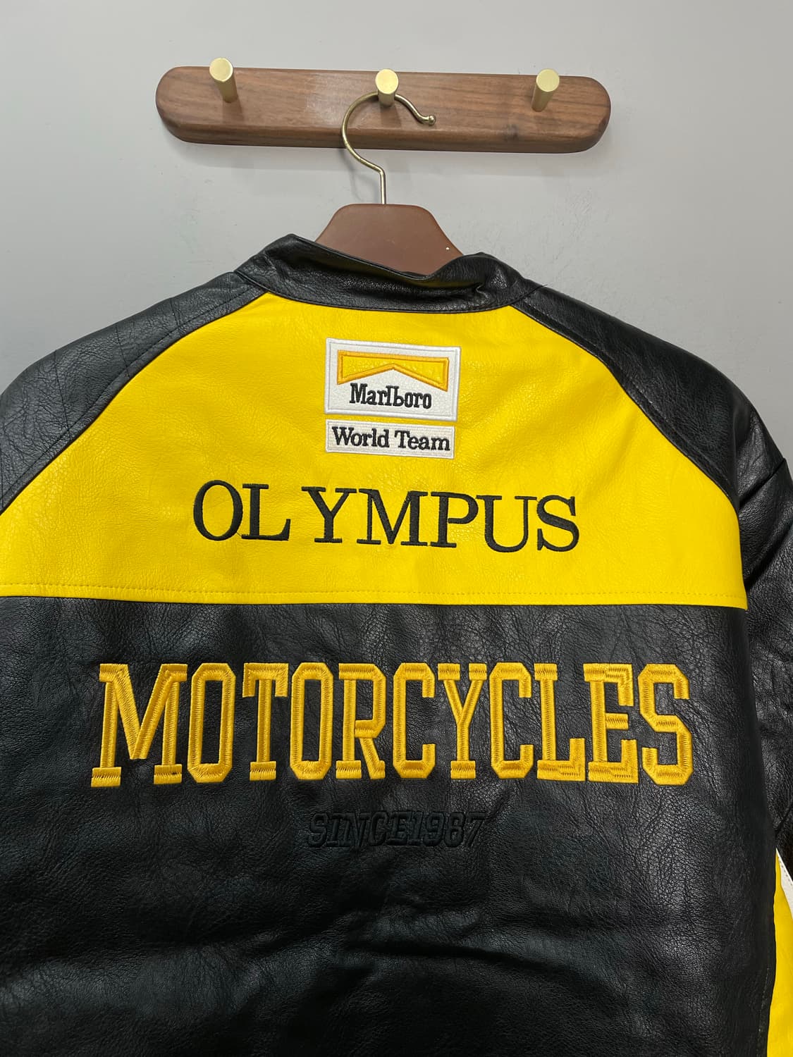 페라리 말보로 패치워크 옐로우 배색 레더 레이싱 자켓 H1841 상품이미지7