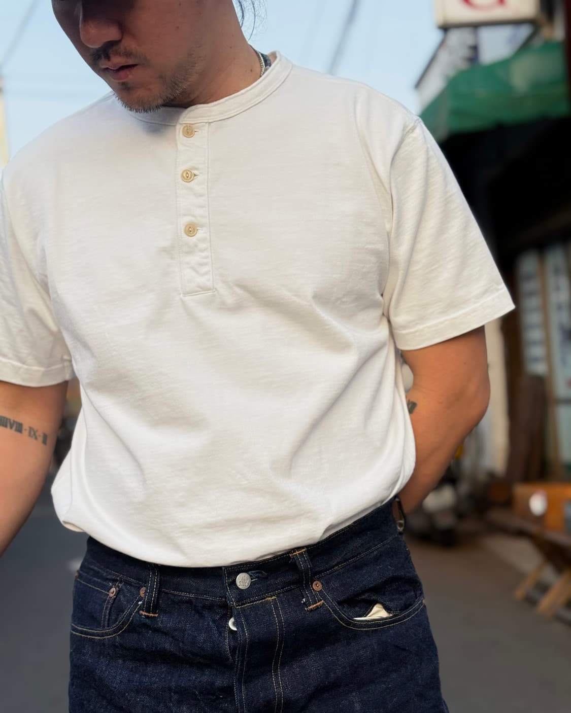 브론슨 10.6oz 코튼 숏 슬리브 헨리 티셔츠 XXL 상품이미지6