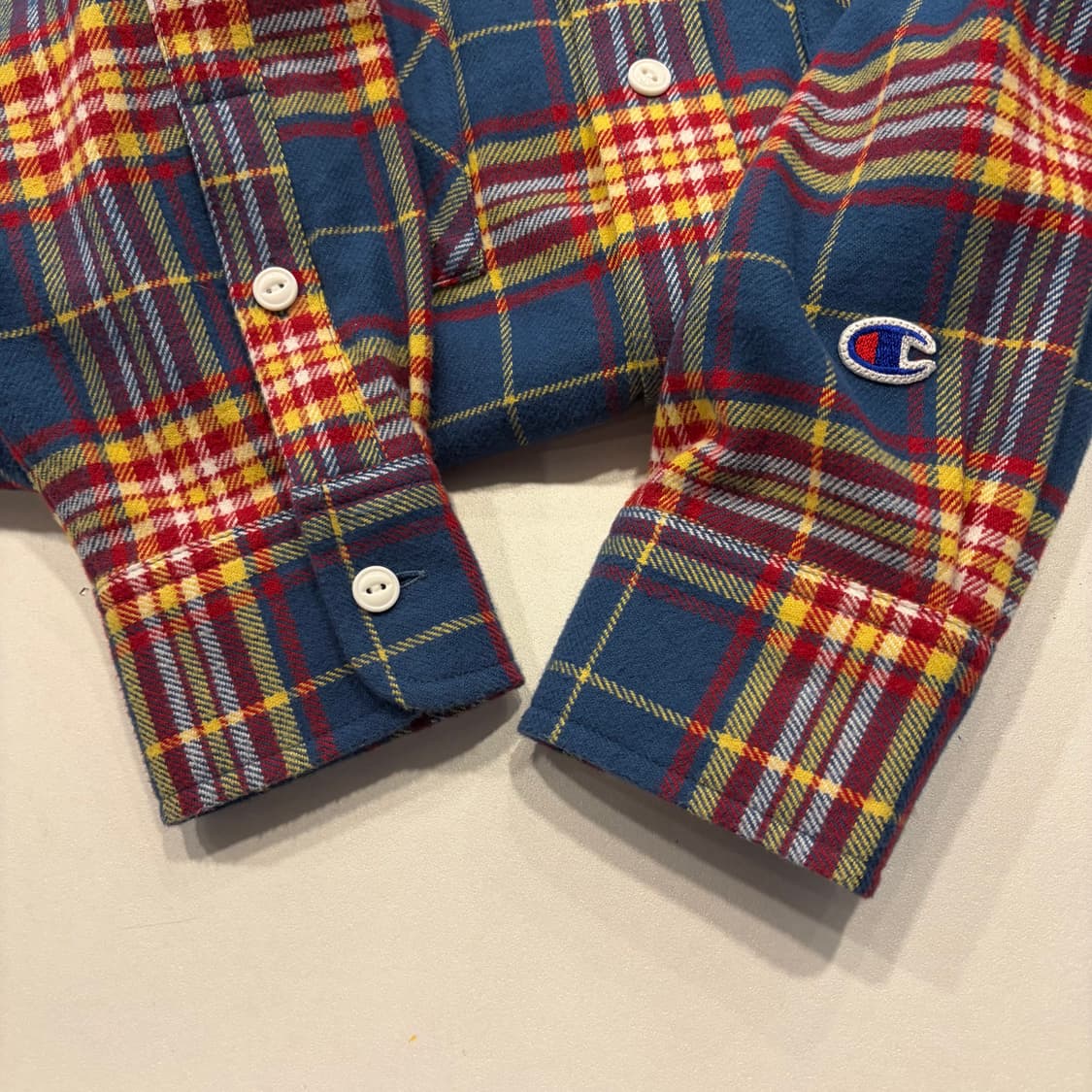 [M] 23s 챔피온 포켓 네이비 레드 체크 셔츠 D375 상품이미지6