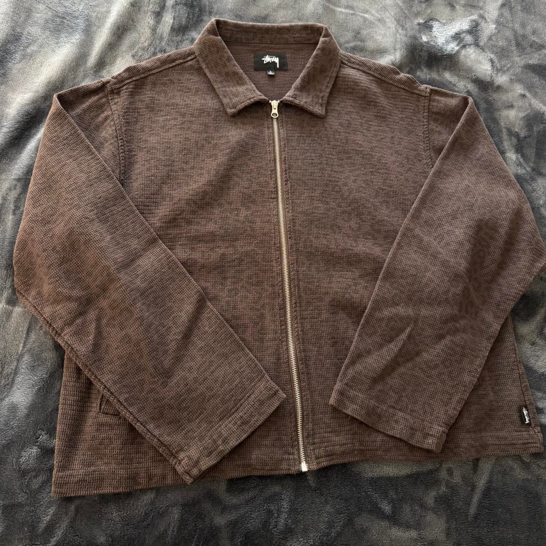 스투시 레오파드 메쉬 집업 자켓 브라운 상품이미지1