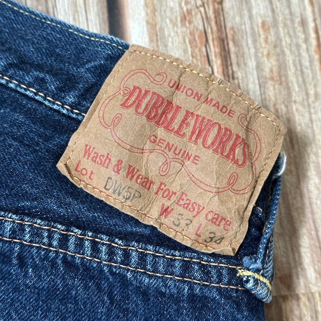 더블웍스 by 웨어하우스 Lot.DW5P 셀비지 데님 팬츠 33 사이즈 상품이미지10