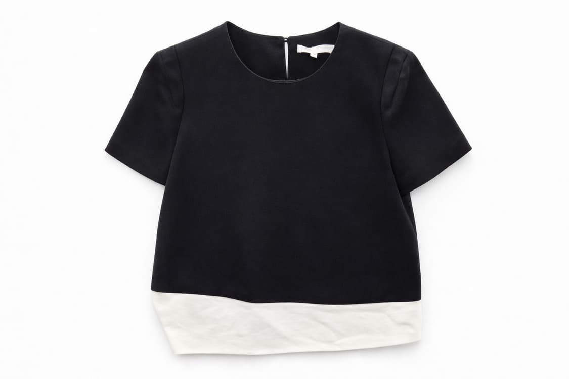 마쥬 블랙 화이트 배색 블라우스 38 상품이미지1