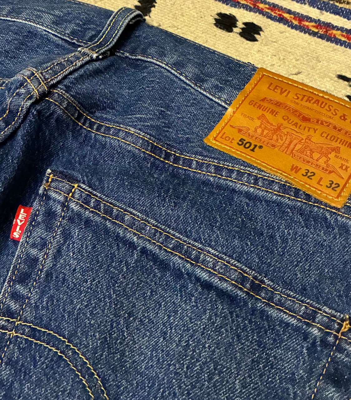 (32)Levis 리바이스 501 프리미엄 빅E 워싱 중청 데님 상품이미지8