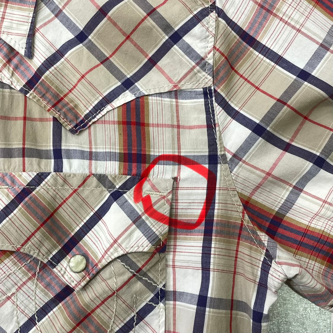 (M) True Religion 트루 릴리젼 체크 웨스턴 반팔 셔츠 상품이미지7