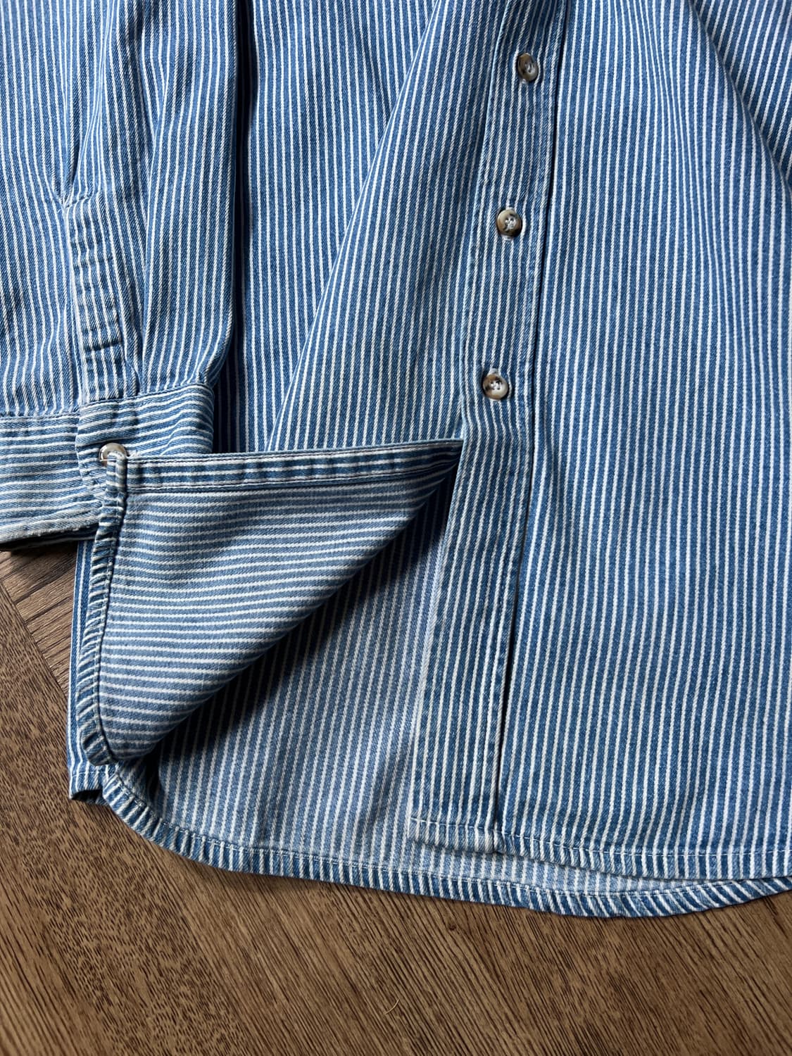 [L]90's OSHKOSH 오시코시 히코리 스트라이프 워크 셔츠 상품이미지4