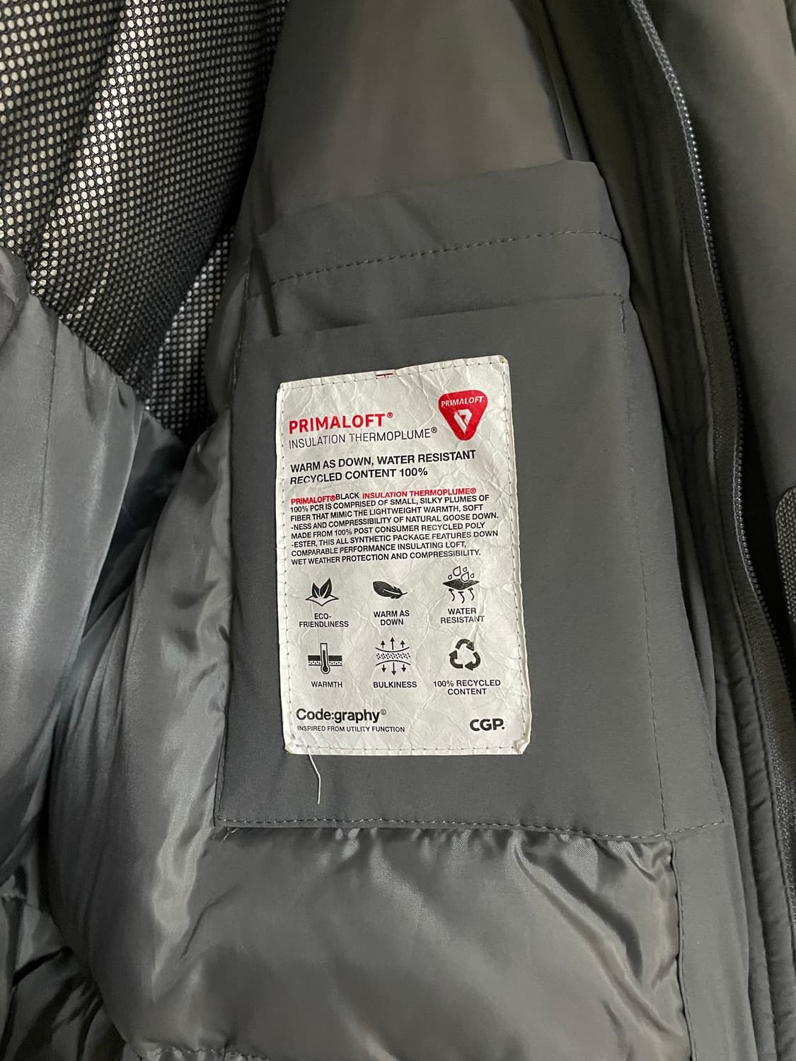 코드그라피 몬스터 숏패딩 차콜 L 상품이미지5