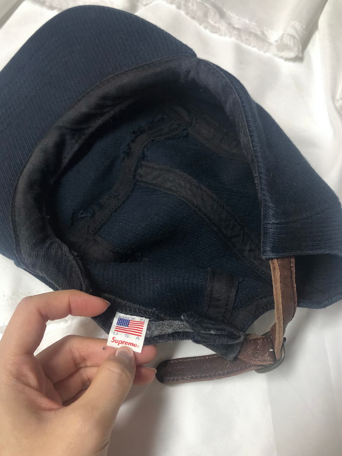 슈프림 캠프캡 네이비 상품이미지3