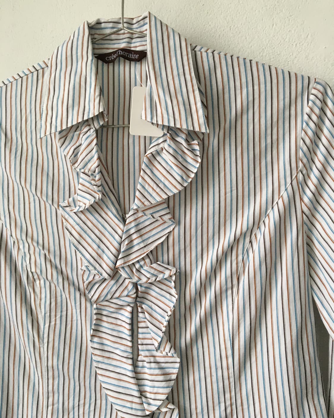 Ruffle point stripe pattern shirt 상품이미지4