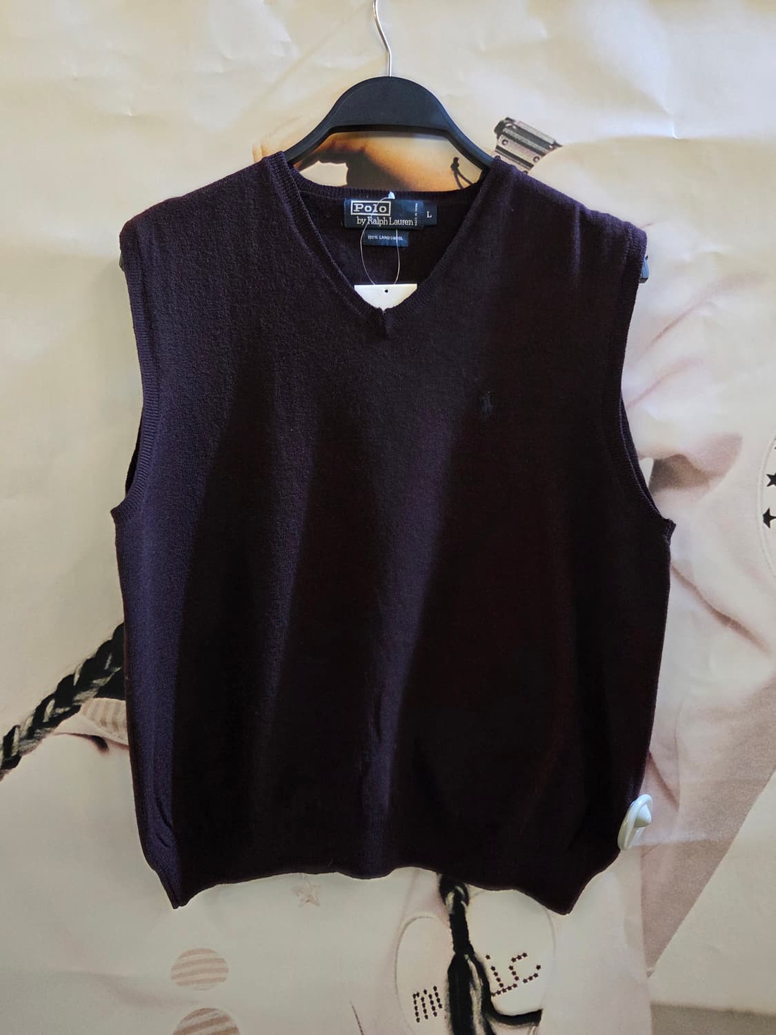 POLO 폴로 버건디 니트조끼💯 상품이미지1