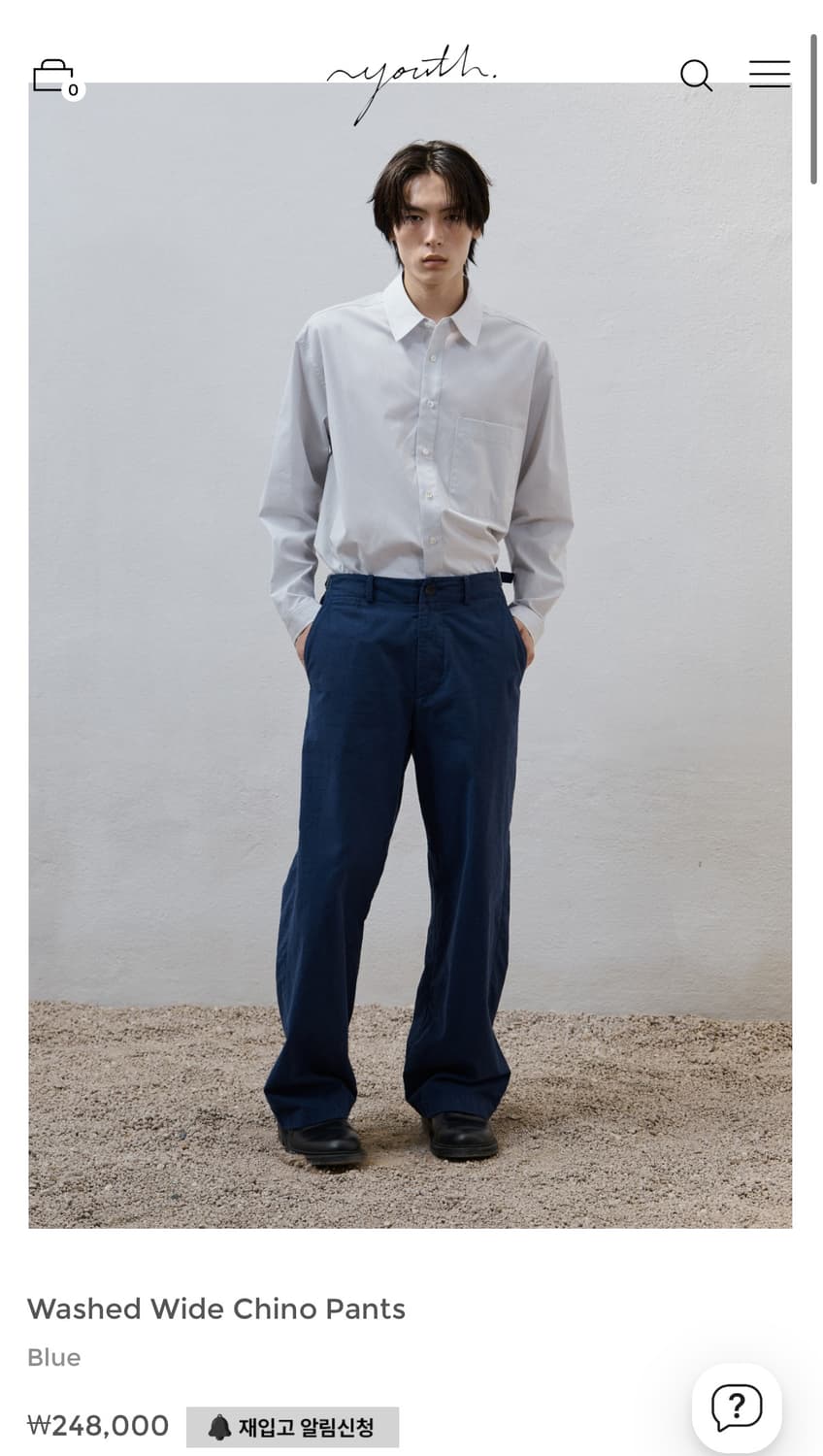 [L] 유스 25fw 워시드 와이드 치노 팬츠 상품이미지1