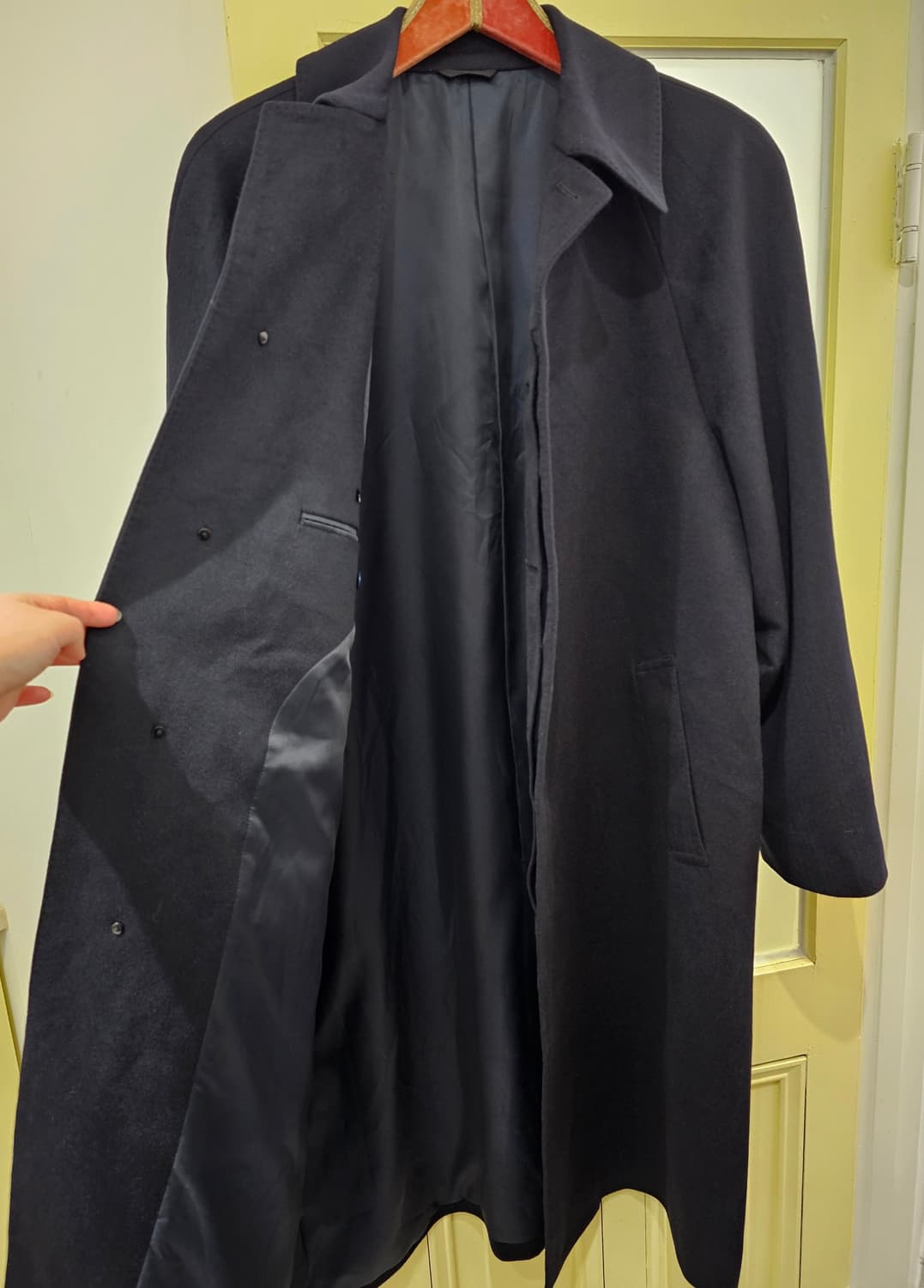 Durban 네이비 퓨어 캐시미어 롱코트 상품이미지8