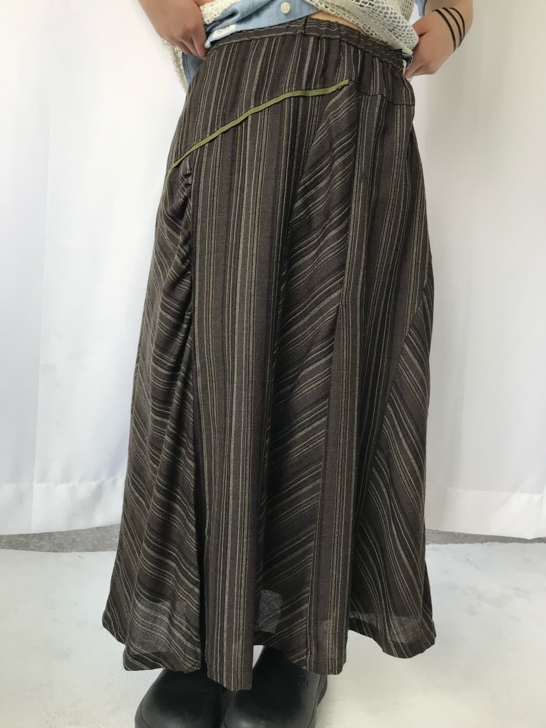 사이드 스트링 스트라이프 스커트  상품이미지2