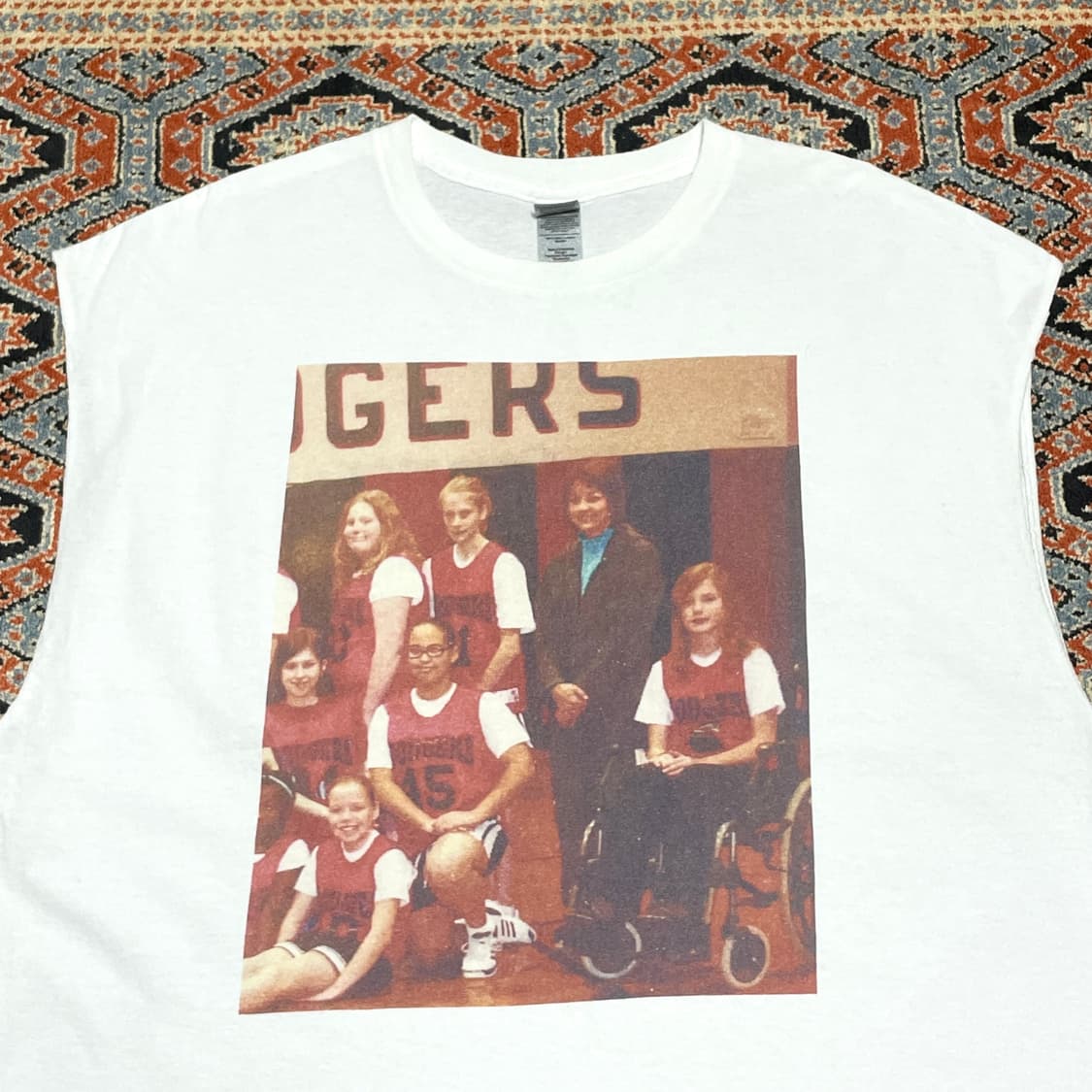 길단 빈티지 프린팅 화이트 나시티셔츠 남성XL 상품이미지2