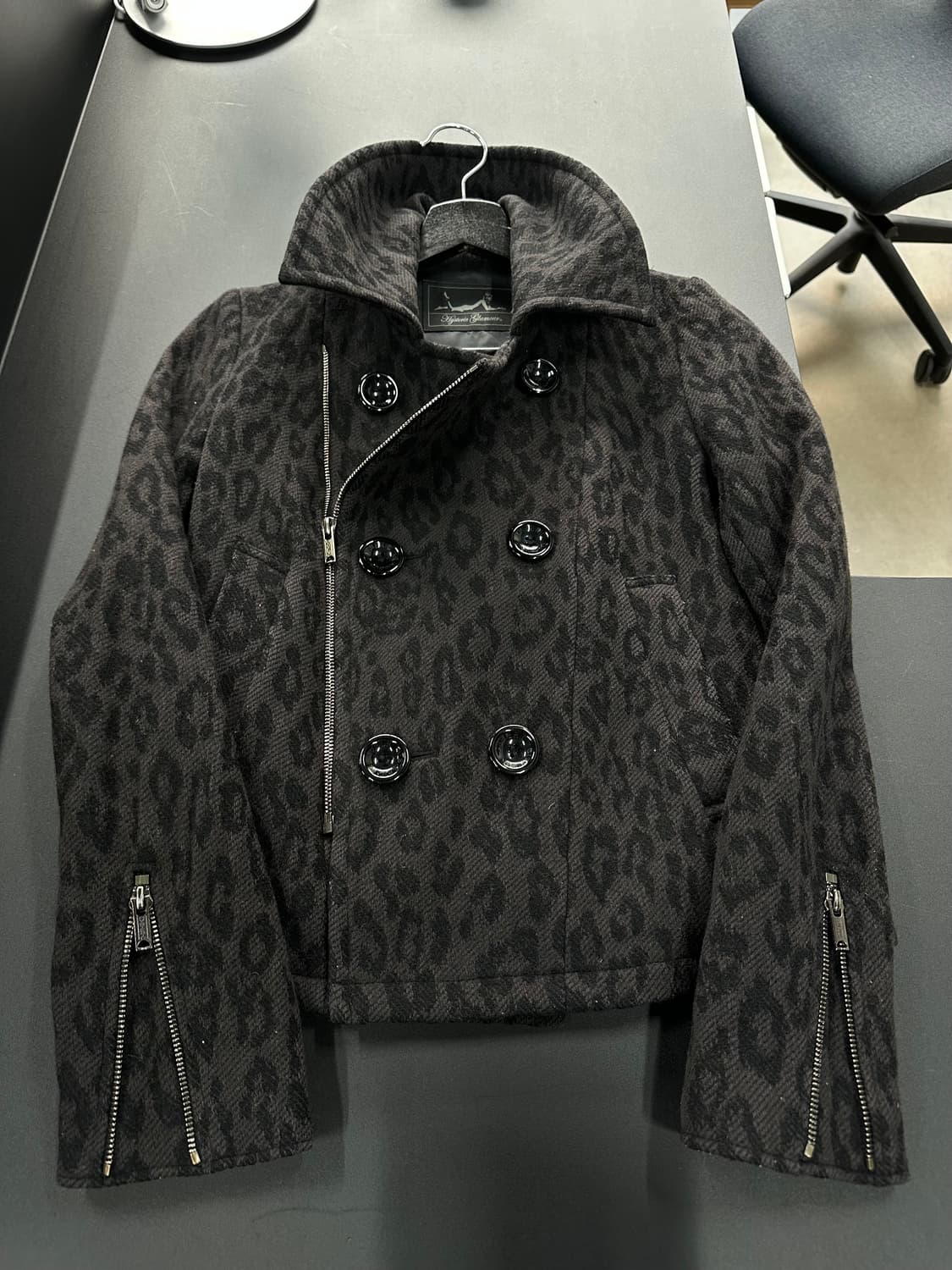 히스테릭글래머 레오파드 사선지퍼 버튼 울자켓 상품이미지6