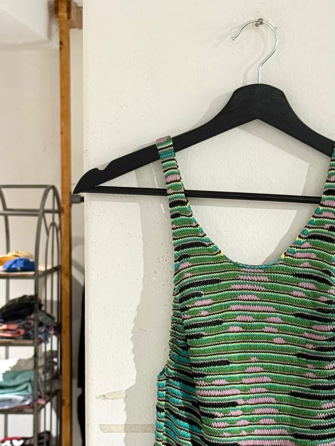 미쏘니 그린 멀티컬러 슬리브리스 니트 탱크 탑  상품이미지2