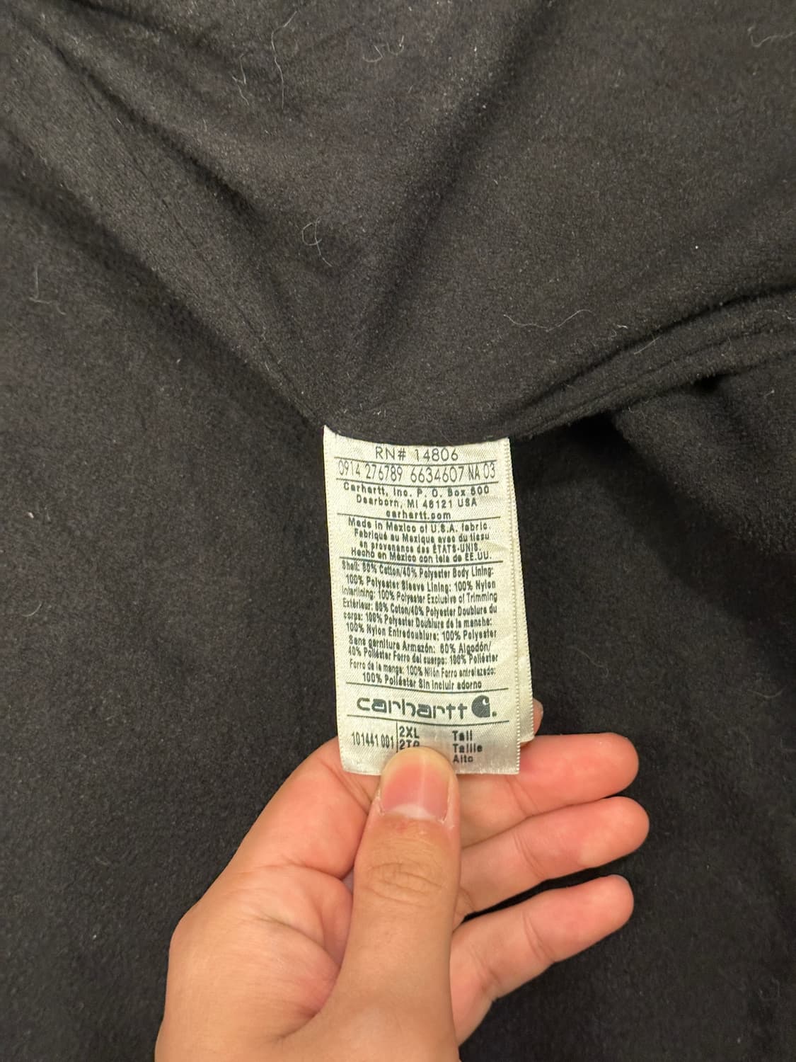 Carhartt  101441 블랙 덕 디트로이트 자켓 2XL 상품이미지8