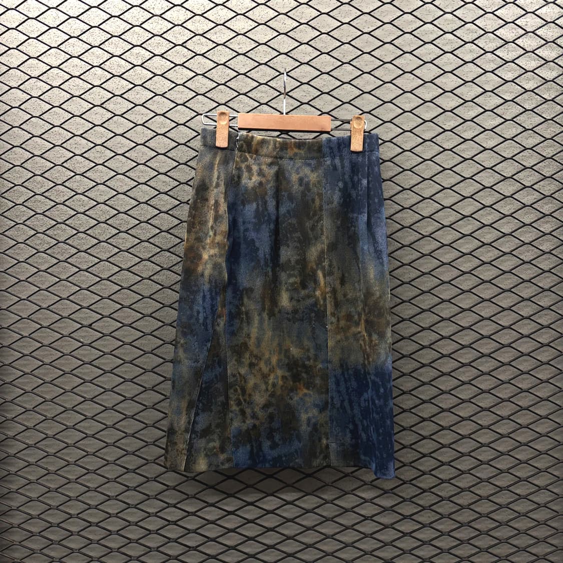 JPN VINTAGE 미디움 스커트 타이다이 오리엔탈 플로럴 패턴 H라인 상품이미지3