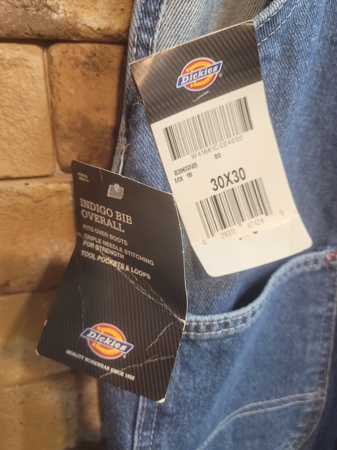 새상품 디키즈 인디고 BIB 오버롤 멜빵바지 30x30 상품이미지4