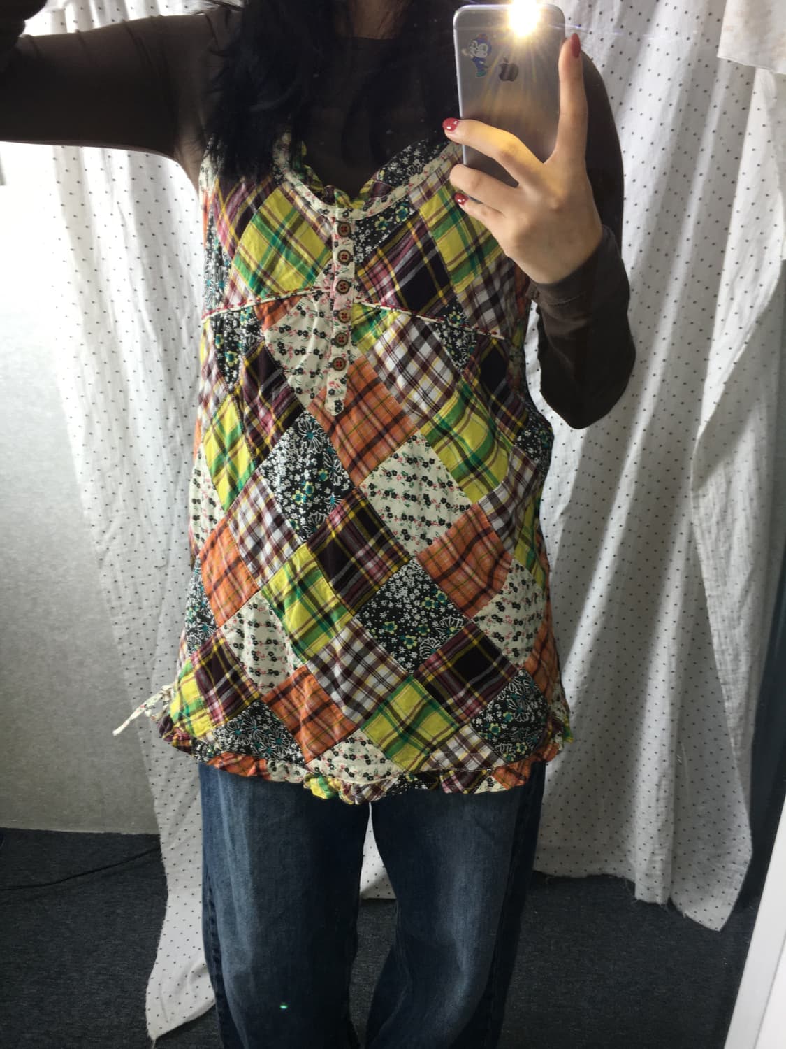 패치 패턴 슬리브리스 상품이미지2