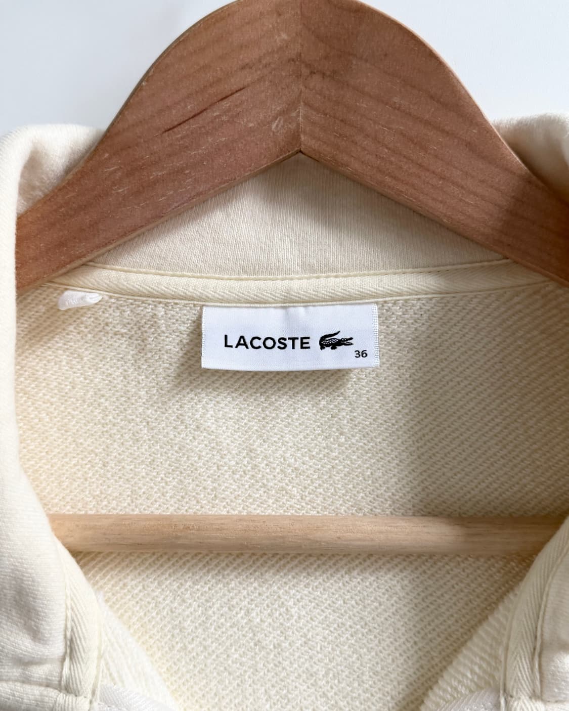 Lacoste 라코스테 아이보리 단가라 하프집업 상품이미지8