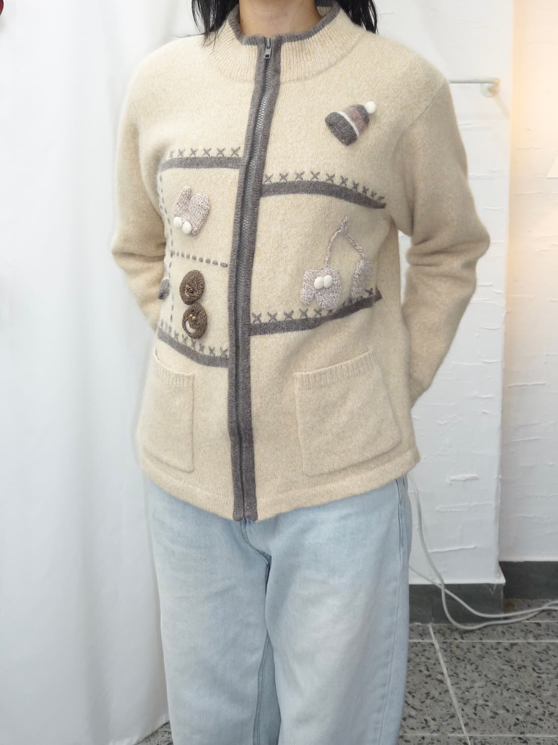 Winter mood zip-up cardigan 상품이미지2