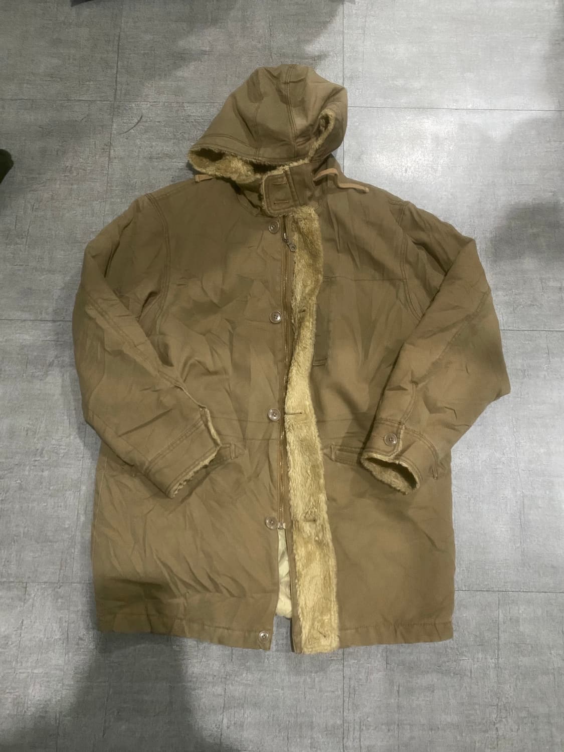 일본빈티지 올드스쿨아메카지 너드남모리걸 양털베어 사파리후드코트자켓 상품이미지1