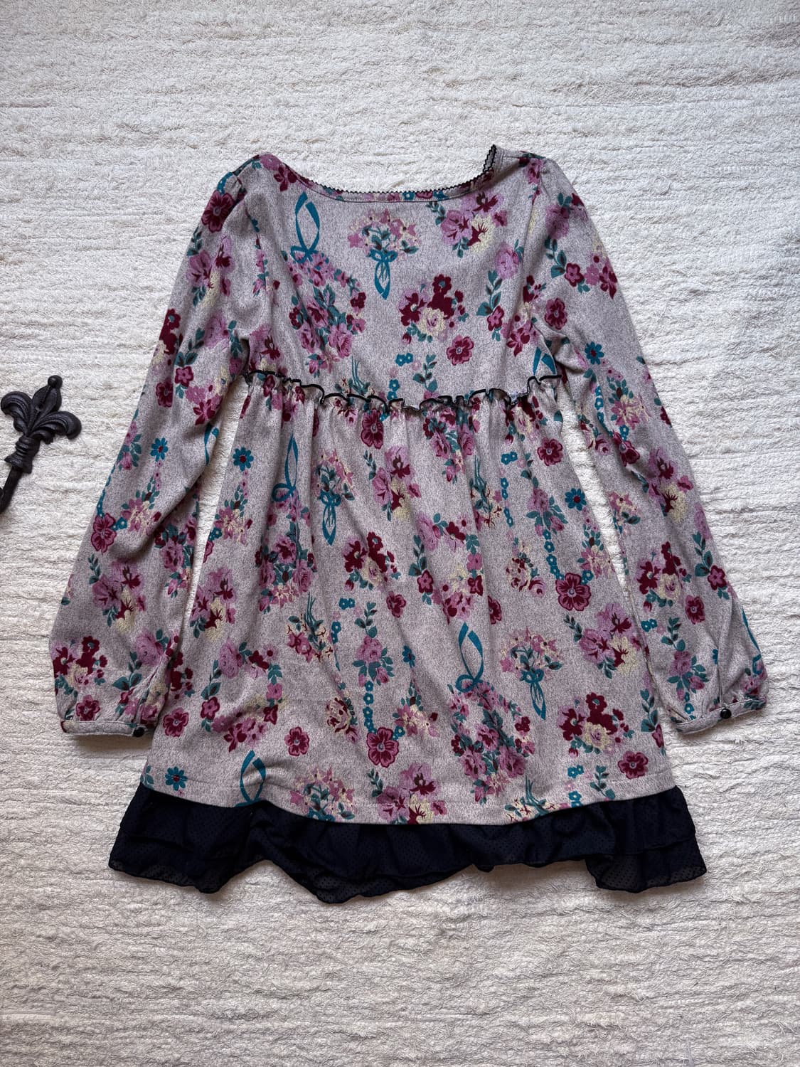 Floral Dot Lace Long T-shirt 0140 상품이미지6