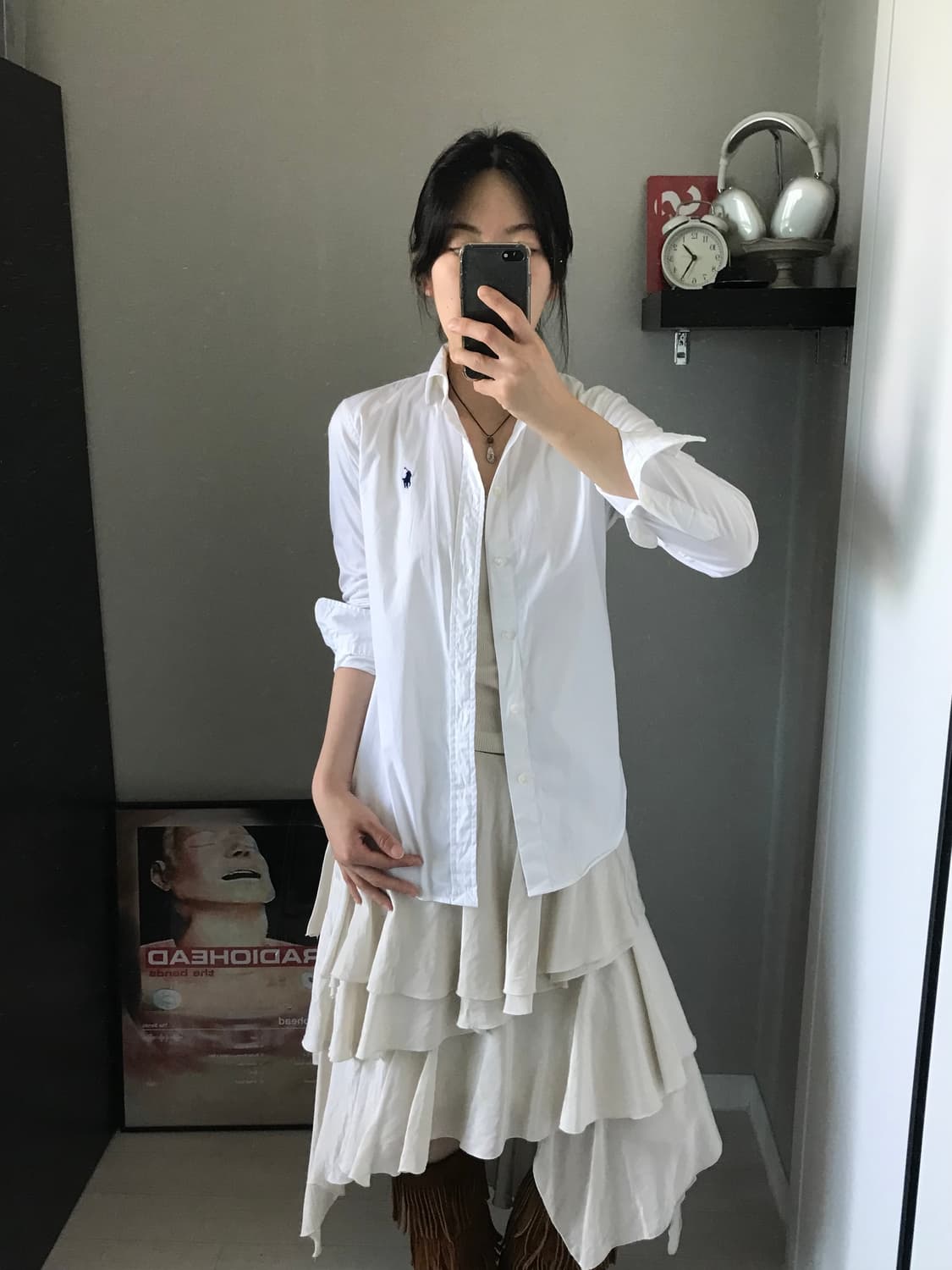 폴로 랄프로렌 포니 로고 화이트 셔츠 상품이미지3
