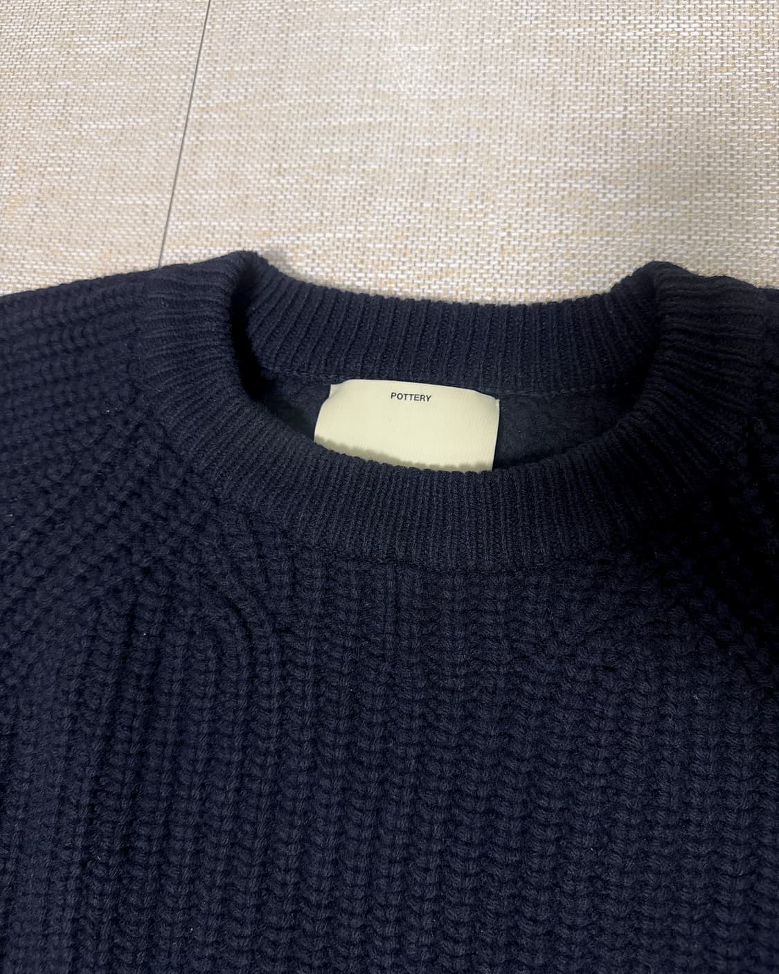 포터리 메리노 울 피셔맨 니트 네이비 1 상품이미지2