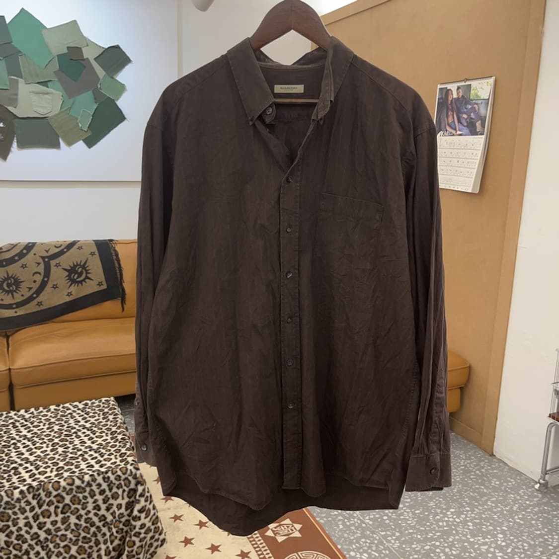 버버리 올드빈티지 캐주얼 스트라이프 컨트리 셔츠 XL C09558 상품이미지3