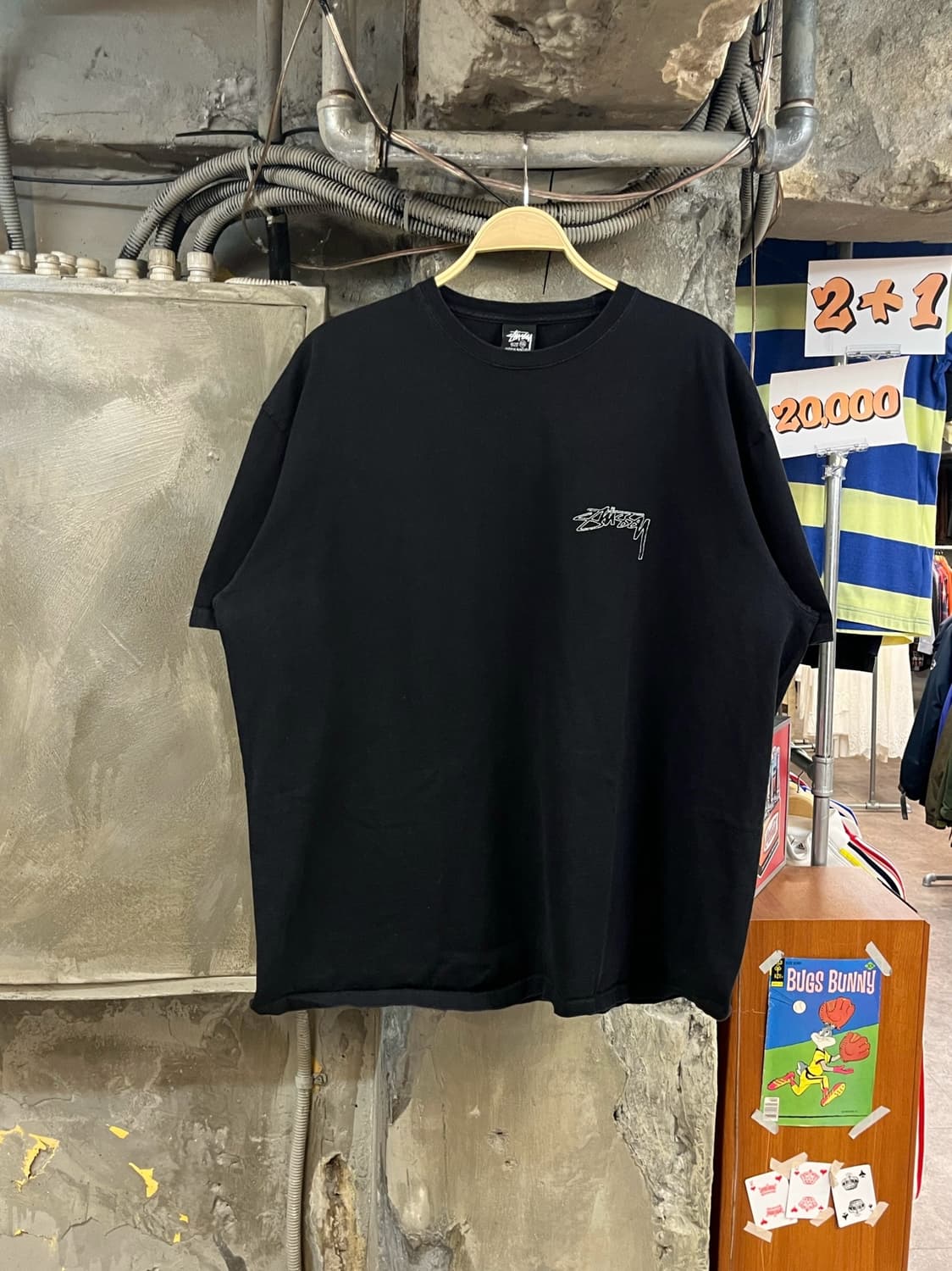 스투시 윙스팬 반팔티 블랙 2XL #csz3819 상품이미지2